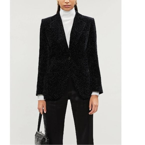 Theory Jackets & Blazers - Theory Dotted Cinched Cotton Velveteen Blazer